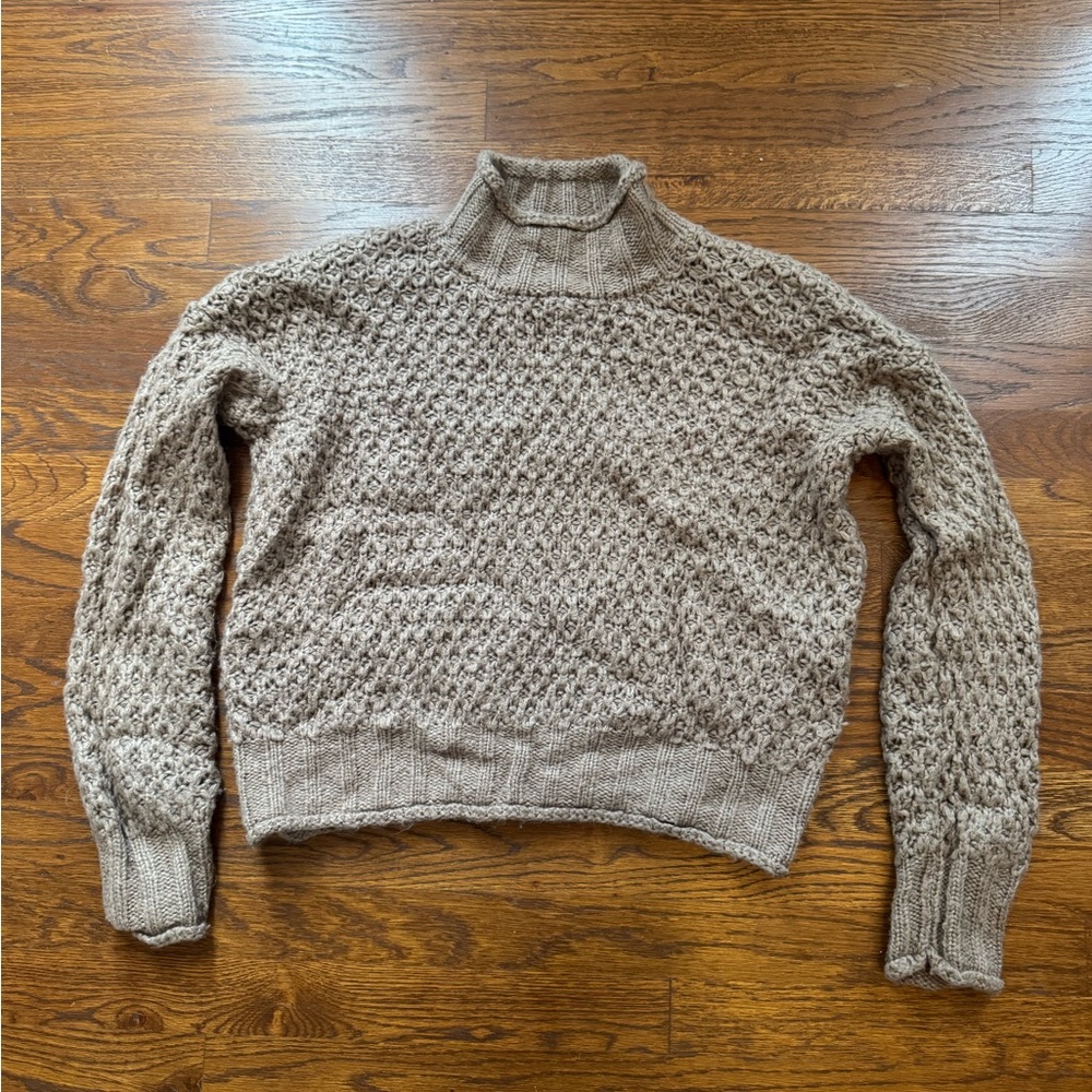 Hippie Rose Textured Knit Sweater in Brown